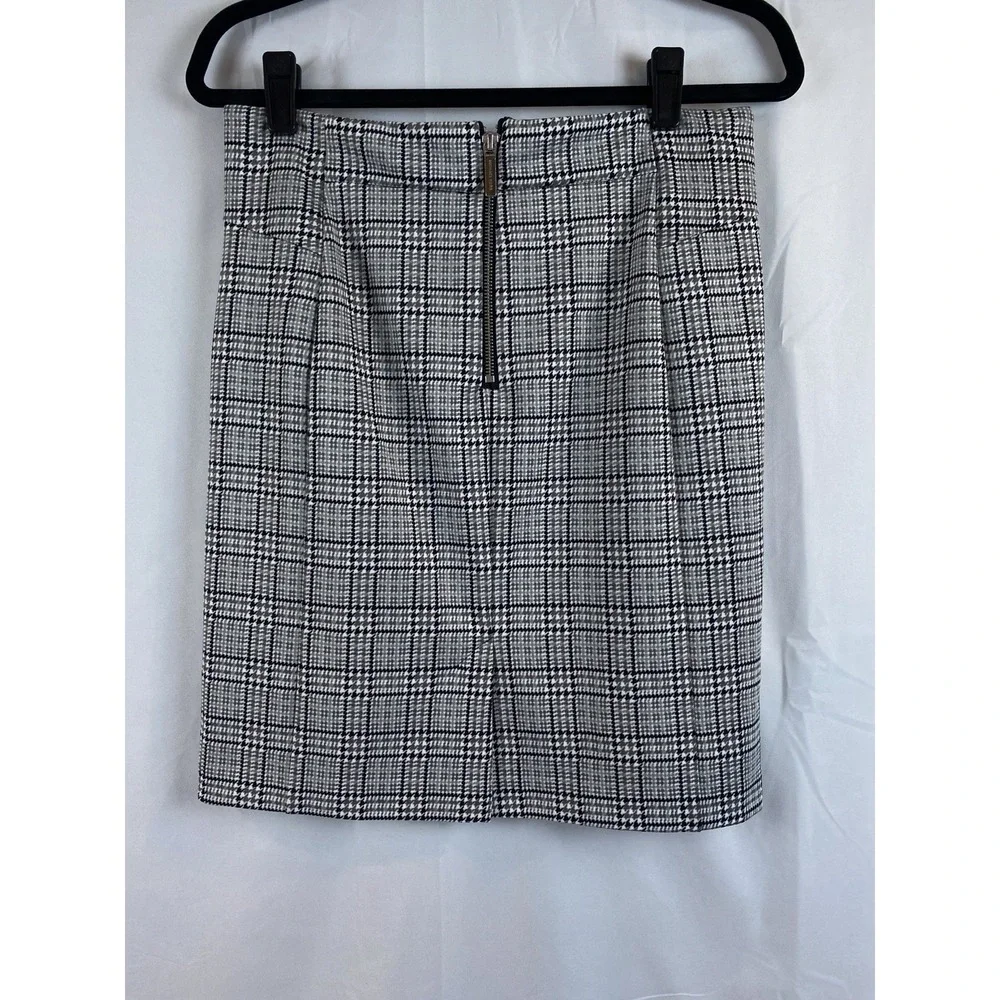 Michael Kors Women's Size Medium Black Gray White Herringbone‎ Pencil Skirt